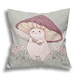 Little Mushroom Throw Pillow Covers Pillowcase Cotton Linen Square Home Decorative Cushion Cover 18×