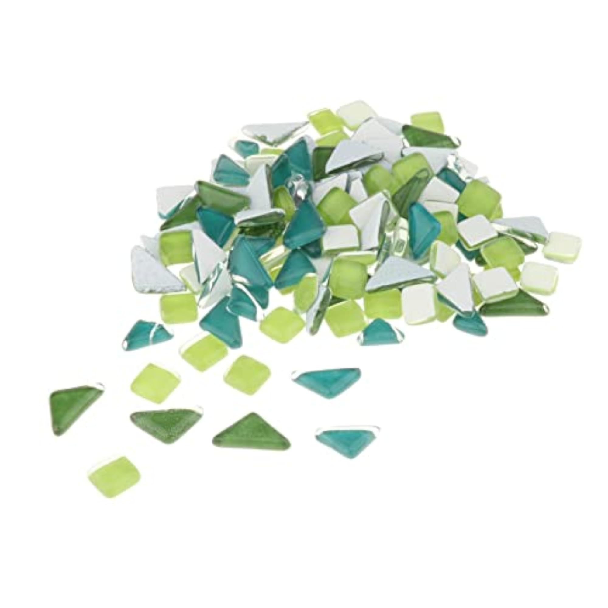 Bright Mosaic Tiles Craft Glass Pieces Stones Green