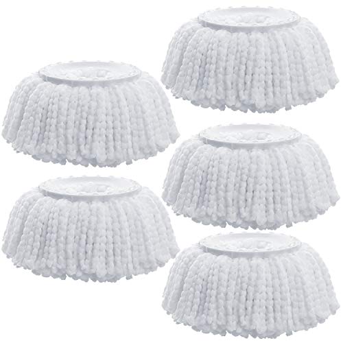 Amaou Microfiber Mop Heads Replacement Set of 5 Pack, Easy Wring Spin Mop Refill for Floor Cleaning