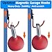 MUTUACTOR New Updated Heavy Duty Magnetic Hooks,40lbs 2-Pack Super Strong Magnetic Hooks for Hanging,Anti-Scratch Garage Magnets J-Hook for Organizing Heavy Impact Drivers Trailer Cord Garden Tools
