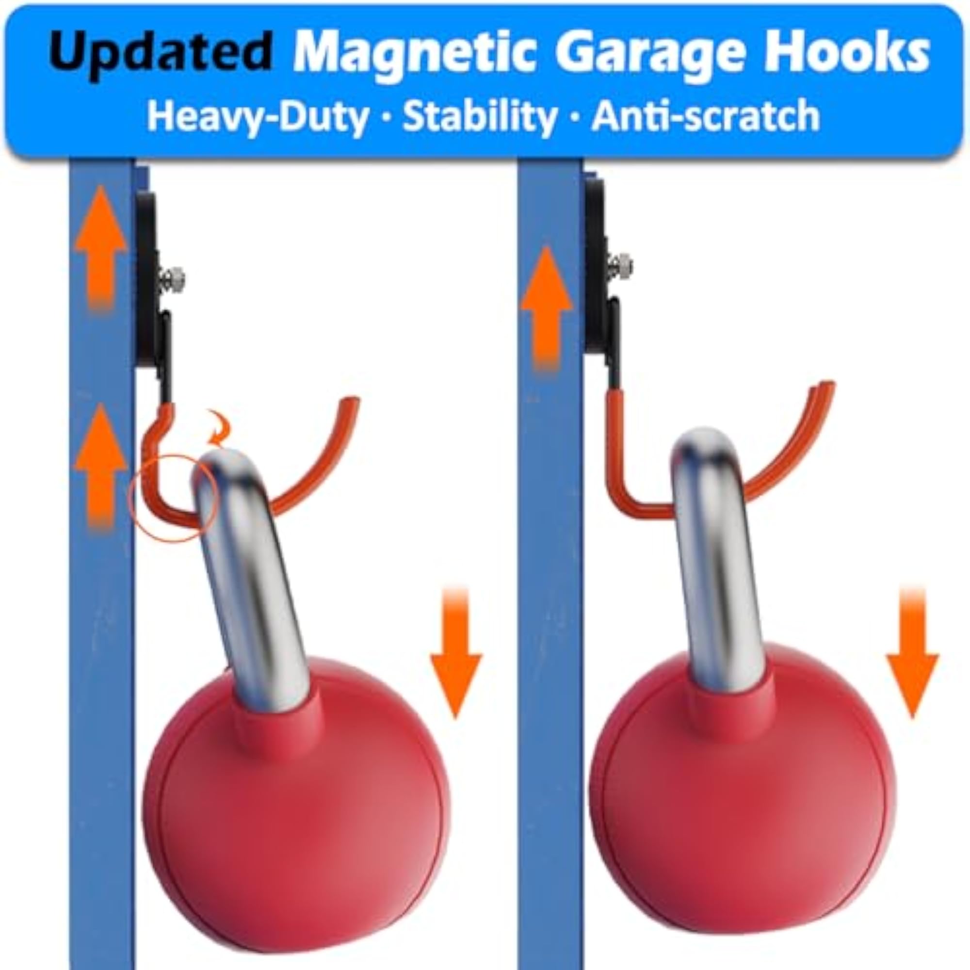 Heavy Duty Magnetic Hooks, 40lbs, 2 Packs