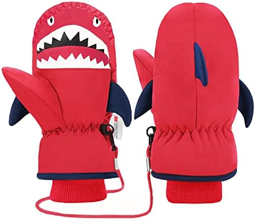 7-Mi Kids Ski Gloves Winter Warm Windproof Snow Gloves for Boys Grils Aged 3-6T