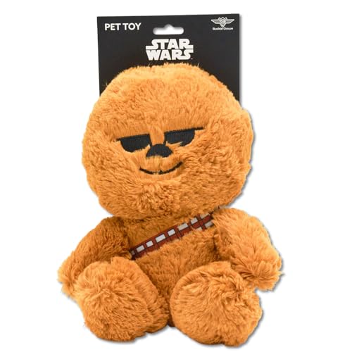 Buckle-Down Star Wars Quietschendes Plüsch-Hundespielzeug für große, mittelgroße und kleine Hunde, Chibi Chewbacca, sitzende Pose, 11,4 x 15,2 cm