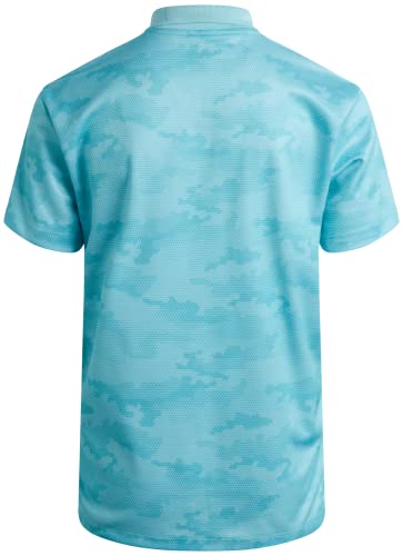 Reebok Boys' Polo T-Shirt – Short Sleeve Dry Fit Active Performance T-Shirt For Boys – Kids’ Golf Polo Shirt (8-20), Size 8, Aqua Sea #TOP2