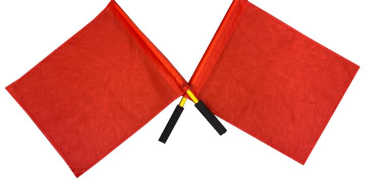 Epic Deluxe Grip Aluminum Pole Smooth-Swivel Red Volleyball Linesman Flags (2-Ea) Set Of