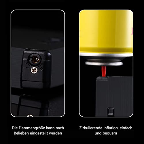 CAM2 Zigarettenetui mit Feuerzeug, Auto-Auswurf, unterbringen 20 Zigaretten, Elegante Entwurf Zigarettenbox Mit Elektronisches Feuerzeug Aufladbar (Schwarzes Drahtzeichnen)