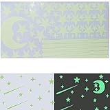 Sohapy Glowing in The Dark Wall Stickers Glowing Stars and Moon Stickers for Ceiling Decor, Wall Decal Stickers, Shining Wall Decoration for Kids Bedroom, Bright and Realistic (Type-A)
