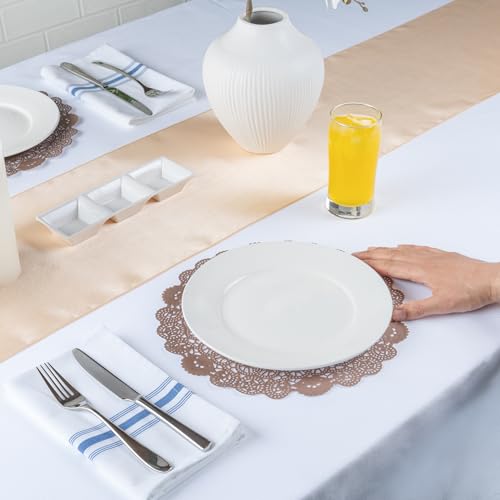 Pastry Tek 12 x 12 Inch Paper Lace Doilies, 100 Disposable Table Doilies - Elegant Lace Finish, Long Lasting, Brown Paper Doily, for Pastries, Cupcakes, Desserts - Restaurantware by Restaurantware - Image 9