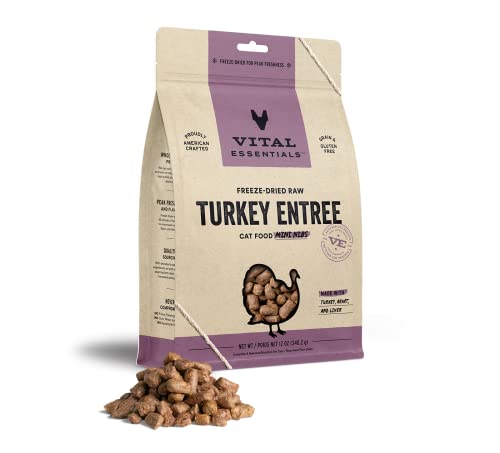 Vital Essentials Freeze Dried Cat Food, Turkey Mini Nibs 12 Oz #TOP10