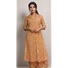 विधा Women's Cotton Blend Floral Printed A-line Kurta with Palazzo Set | Kurta Set for Women (in, Alpha, 2XL, Regular, Mustard)