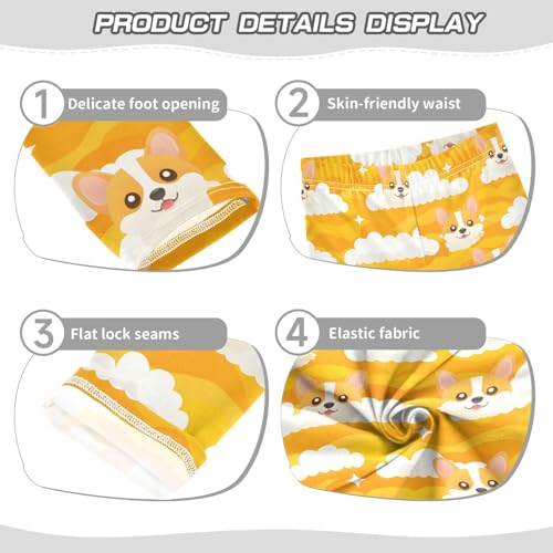 Yellow Dog Cloud Girls Leggings Soft Stretch Workout Yoga Dance Pants for Kids Casual Tights3