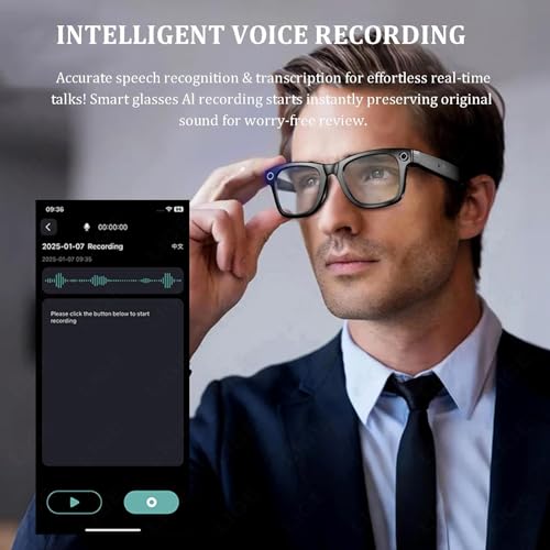 AI Smart Camera Glasses, 2MP Camera and Speaker for 720P HD Video & Immersive Audio, Multifunctional Smart Sunglasses, 12H Playtime, Chat GPT Bluetooth, Travel Meeting Trade Business(White) - Image 6
