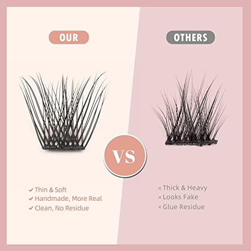 Winerozi Lash Clusters Diy Lash Extension 48 Clusters Individual Lashes Lightweight Comfortable Handmade Reusable False Eyelashes Diy At Home (Camelia-C-12Mm) #TOP2