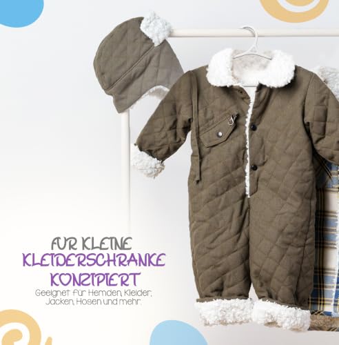 Utopia Home Kleiderbügel Kinder 40er Pack, Weiß Kinderkleiderbügel, Baby Kleiderbügel rutschfest, Drehbarer Haken… – Ansicht 5