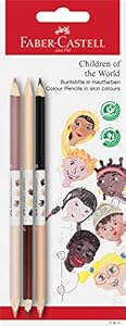 Faber-Castell 116511 Buntstifte Children of the World Hautfarben 3er Set