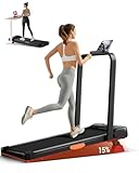 Under Desk Treadmill for Office Walking Pad with 15% Incline 2.5HP Foldable Treadmill with Handle 136KG Capacity Walking Treadmill 8 Point Buffer System Walking Pad Foldable No Assembly