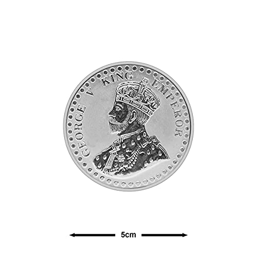 Image of MAA SILVER Pure Silver King George BIS Hallmarked Round Coin Chandi Sikka Perfect for Gifting Investment (999 Purity)