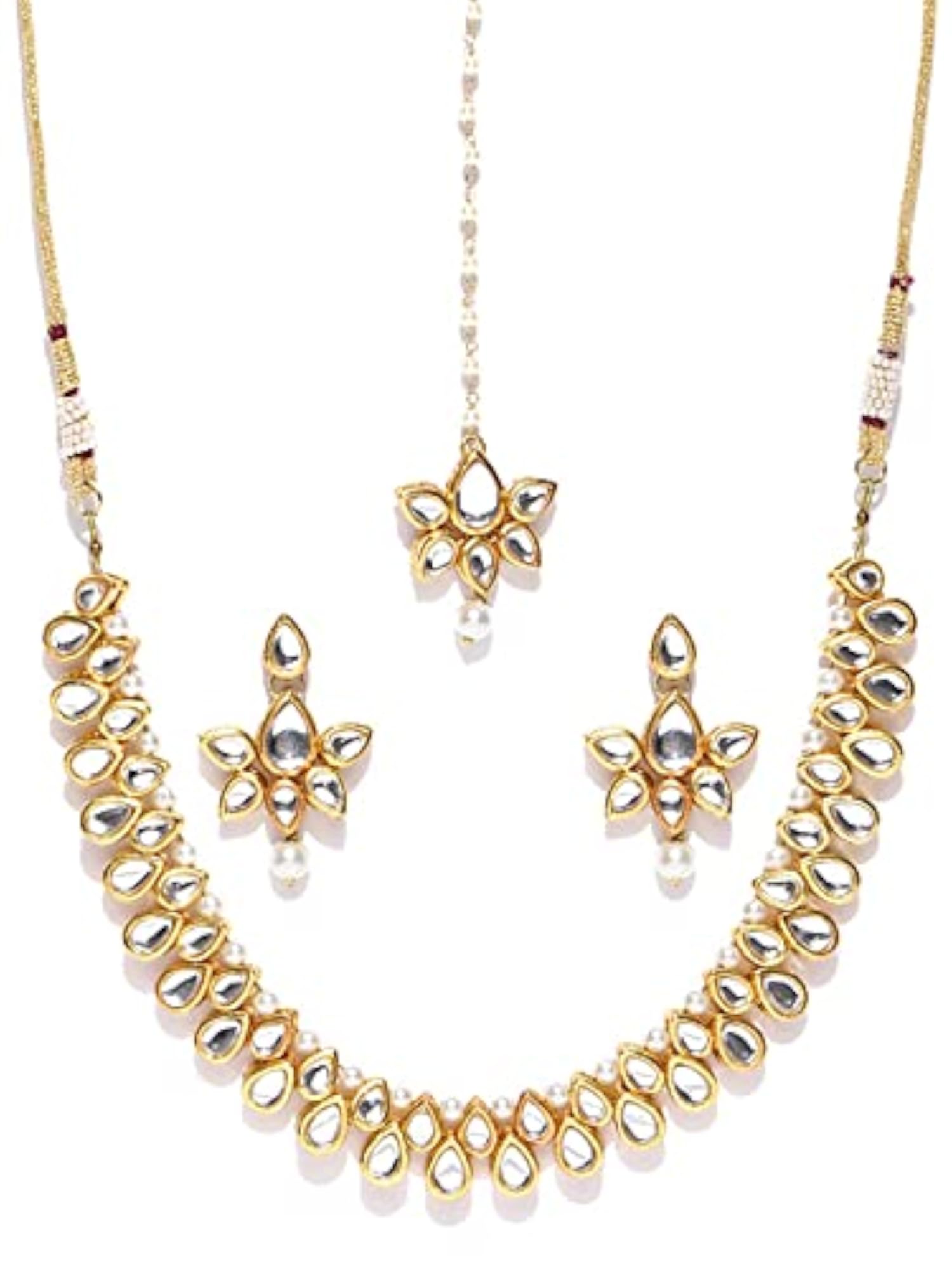 Gold-Plated Kundan Stone-Studded Choker Jewellery Set