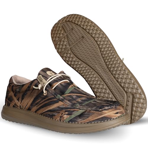 Image of Mens Casual Shoes - Men's Loafers & Slip-Ons Camp Shoes with No-Tie Laces -Arch Support Boat Shoes for Everyday Wear