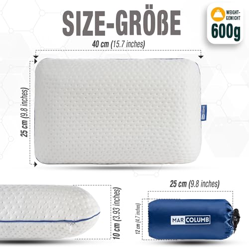 Marcolumb Travel & Camping Comfortable Memory Foam Pillow – Easy to Carry Portable Bag – Temperature Regulating Pillow Case - Perfect for Travelling - Image 4