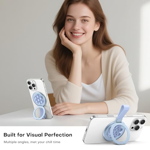 Support magnétique téléphone ventouse TAURI bleu fixation mains libres