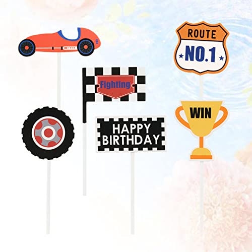 ABOOFAN 72 Peças Carro de Corrida Carro de Corrida Carro de Corrida Topo de Bolo de Corrida Topo de