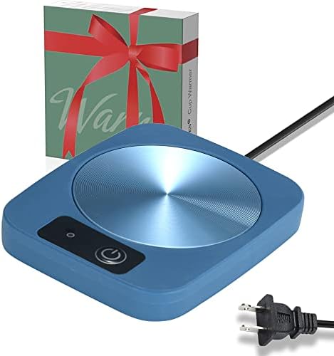 Coffee Mug Cup Warmer Coaster for Coffee Tea Cocoa Milk Food Fruits Candle, Aluminum Metal Panel, Safe Reliable, Blue (4" x 5")