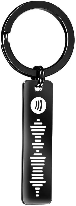Personalised Spotify Keychain – Custom Song Code Engraved Keyring for Couples, Best Friends, Dad,Mom