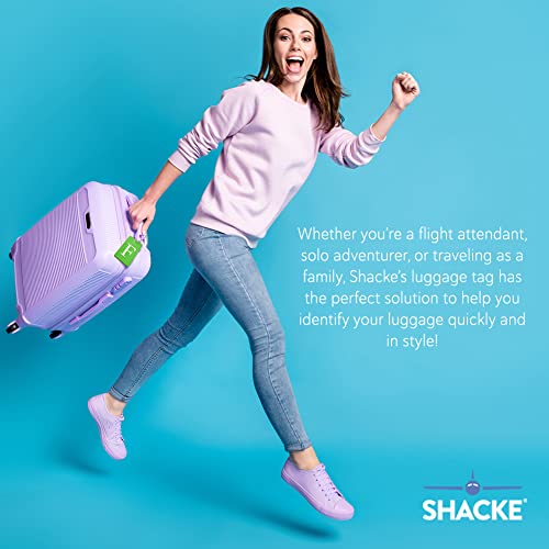 Shacke Luggage Tag Initial – Fully Bendable Tag w/Stainless Steel Loop (Letter T)