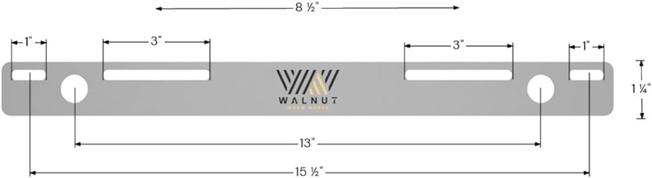 Slimline 18” Floating Shelf Bracket, 150 LB Weight Capacity, Supports 1.5" Thick Wall Mounted Floating Shelves - Hidden Shelf Brackets and Steel Support Rods Walnut Wood Works