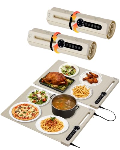 KokoSelene - KokoSelene Food Warmers for Parties Buffet, Expandable Dual-Zone Heating Mats for Food, 7-Temp Electric Warming Trays with Timer for Large Gatherings & Holiday Serving - -5%