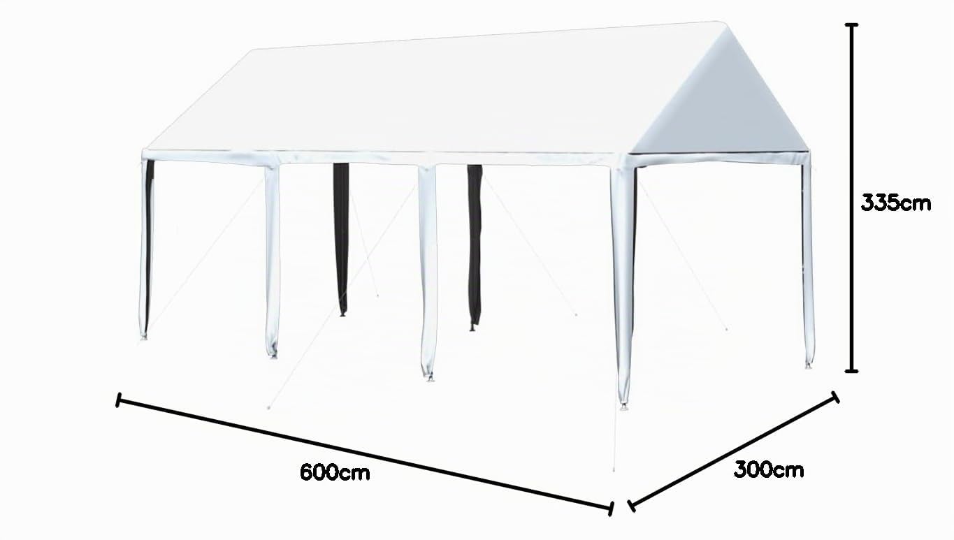 Carpa Plegable 6x3 m Blanca | con Laterales Impermeable