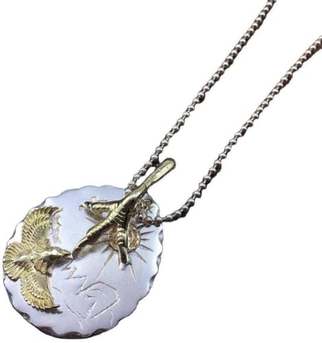 Pendentif argent 925 Goros griffe d'or plume d'aigle homme