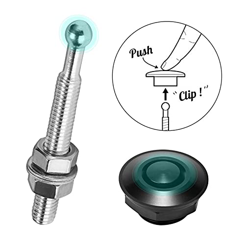 Muge Racing Quick Latch Hood Pins 1.25 Inch Universal Aluminum Vehicle Hood Pins,License Plate Lock Clip, Push Button Bonnet, Quick Release Lock Latch Bumper 1Pcs (Black) #TOP4
