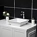 Vessel Sink Square - GhomeG 16''x16'' Small Square Bathroom Vessel Sink Above Counter White Porcelain Ceramic Vessel Vanity Sink Art Basin