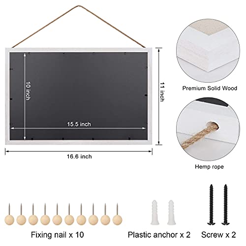 Emfogo 16X11 Wood Bulletin Boards With Linen Wall Bulletin Board For Home Kitchen Office Decorative Hanging Pin Board Frame Cork Board Light Bulletin Boards For Bedroom Pack Of 2 #TOP6