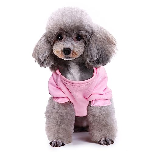 Jecikelon Winter Dog Hoodie Sweatshirts Warm Clothes for Small Dogs Chihuahua Coat Puppy Clothing Cat Custume (Small, Y01-Pink)