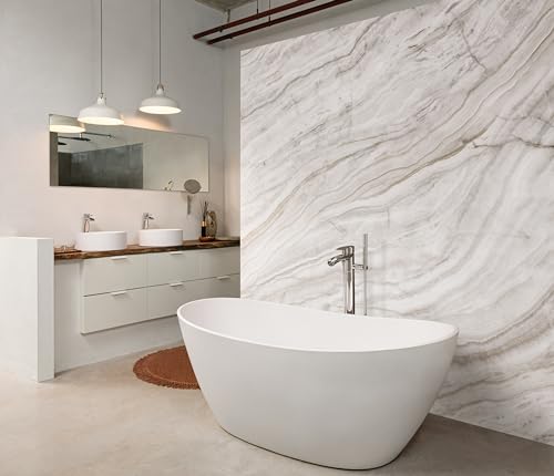 Rasch Tapete 364521 - Fototapete auf Vlies mit Stein Marmor Optik in Grau und Weiß aus der Kollektion Factory V - 2,65 m x 2,65 m (LxB)