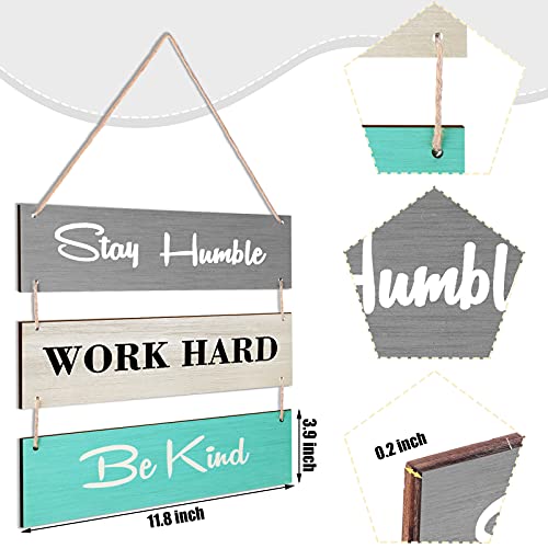 Jetec Wood Decorative Sign Rustic Wood Hanging Decor Family Hanging Plank Hanging Sign Motivational Inspirational Quote Wood Wall Sign For Home Office Living Room (Blue Work Style) #TOP2