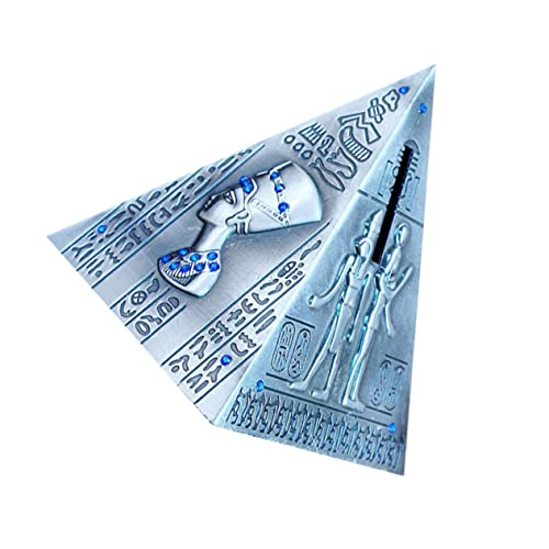 KONTONTY Tirelire Pyramide Égyptienne Décorative en Alliage Gris Moyen, Bocal à Provisions Créatif pour Garçon Et Filles, Pot D’épargne Pratique, Présent Anniversaire, Rangement Monnaie Et Billets