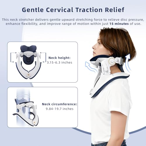 Cervical Traction Device, Lightweight & Adjustable Neck Stretcher for Neck Support, Cervical Neck Traction Device for Home Use, Neck Pain & Tension Relief, FSA-HSA Eligible (White) by zenopax ㅤ - Image 3