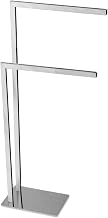 Towel Holder Towel Stand Two Arm Hand Towel Rack Bathroom Towel Bar Freestanding, SUS304 Stainless Steel Double Freestanding Towel Stand (Polished Chrome)