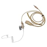 Beige Coodio Professional Surveillance Earpiece Headset Bodyguard FBI [Covert Acoustic Tube] Mic Microphone for 1 Pin Uniden 2 Way Radio Walkie Talkie