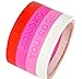 12 8" Valentines Day Gifts for Kids and Adults, Bulk Toys, Party Favors Pink and Red Rubber XOXO Bracelets 1 Dozen