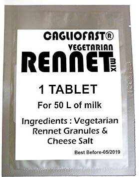 10 x CAGLIO FAST Packs Vegetarian Rennet For 500 L Milk ...