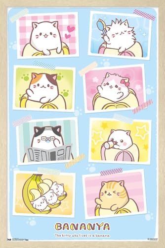 Trends International Bananya - Grid Wall Poster, 34L x 22.4W, Blonde Framed Version