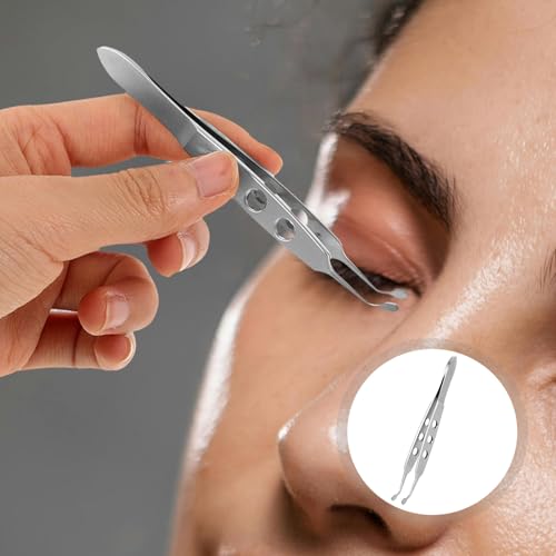 Pinzas de párpados de acero inoxidable punta lisa para cuidado ocular multifuncional profesional 8