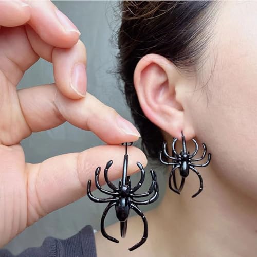 Punk Spider Earrings for Women Spider Hoop Earrings Halloween Spider Earrings for Women3