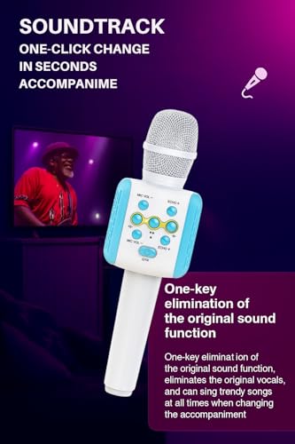 Image of Ankuka Wireless Karaoke Microphone with Speaker - Handheld Bluetooth Mic for Singing with Echo Effect, 5 Magic Voice Modes, Music Sync LED & 1800mAh Rechargeable Battery - for Adults & Kids