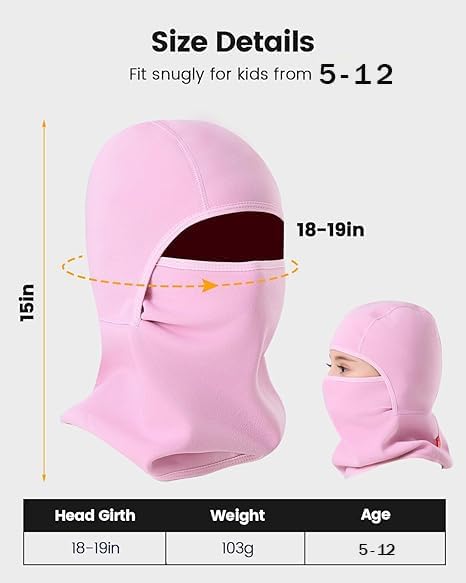 Aegend Balaclava Face Mask for Kids Age 5-12, Windproof Ski Face Neck Warmer for Cold Weather Winter Outdoor Sports - Image 5